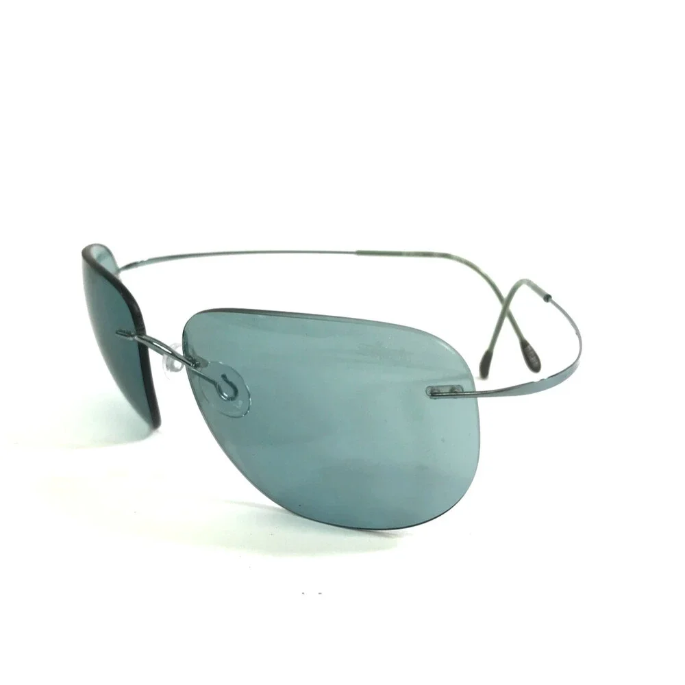 Silhouette Sunglasses M8571 /45 6075 Blue Rimless Frames with Light Blue Lenses